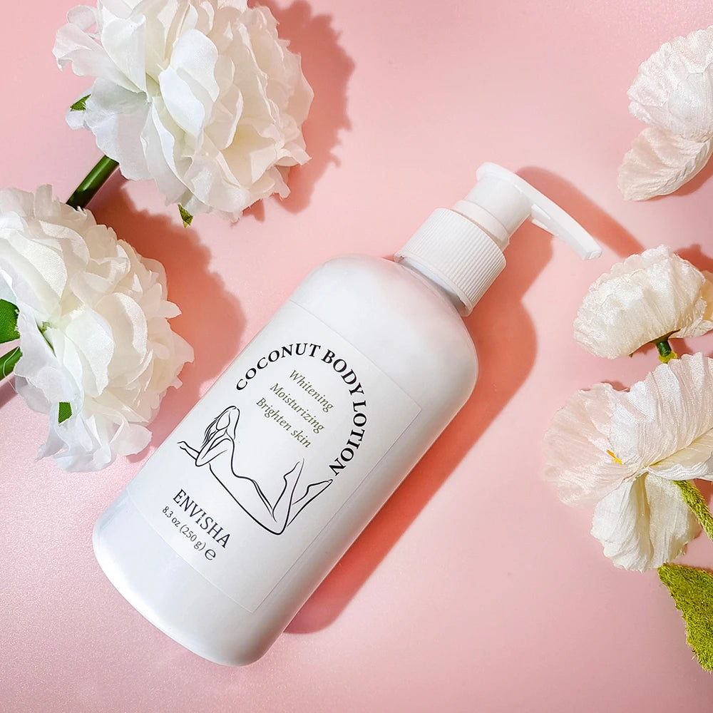 ENVISHA Coconut Oil Body Lotion – Moisturizing Glow for Face & Body