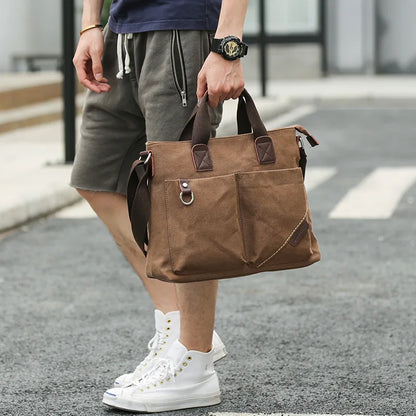 Luxury Canvas Business Travel Crossbody Bag-Signature