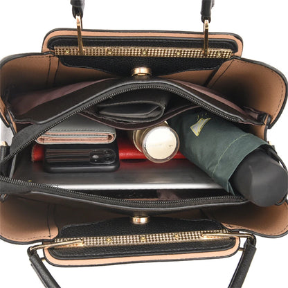 VANDERWAH Luxury Leather Shoulder Crossbody Bag – 3 Layers Soft Tote