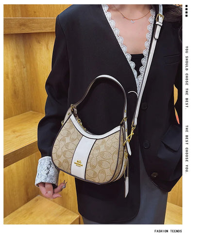 2026 Luxury Retro Print Shoulder Handbag