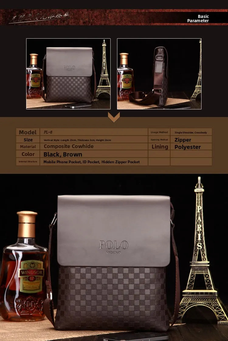 Luxury Soft Leather Men’s Shoulder Bag