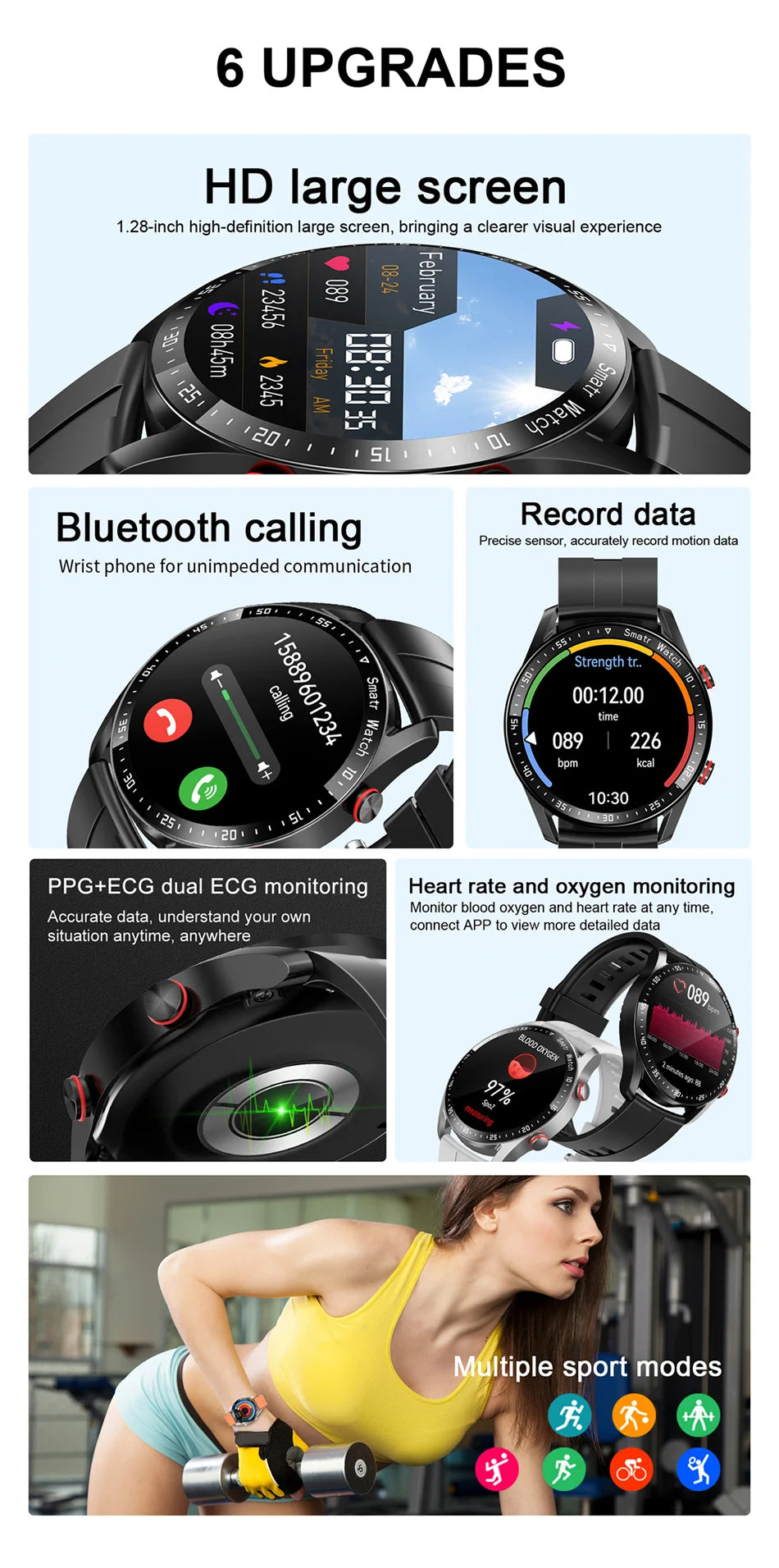 2026 HD Smart Watch Bluetooth Call Fitness Health Tracker