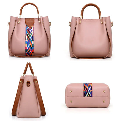 JILL MILL 4‑Piece Tote & Card Set – Stylish PU Leather Handbag Collection