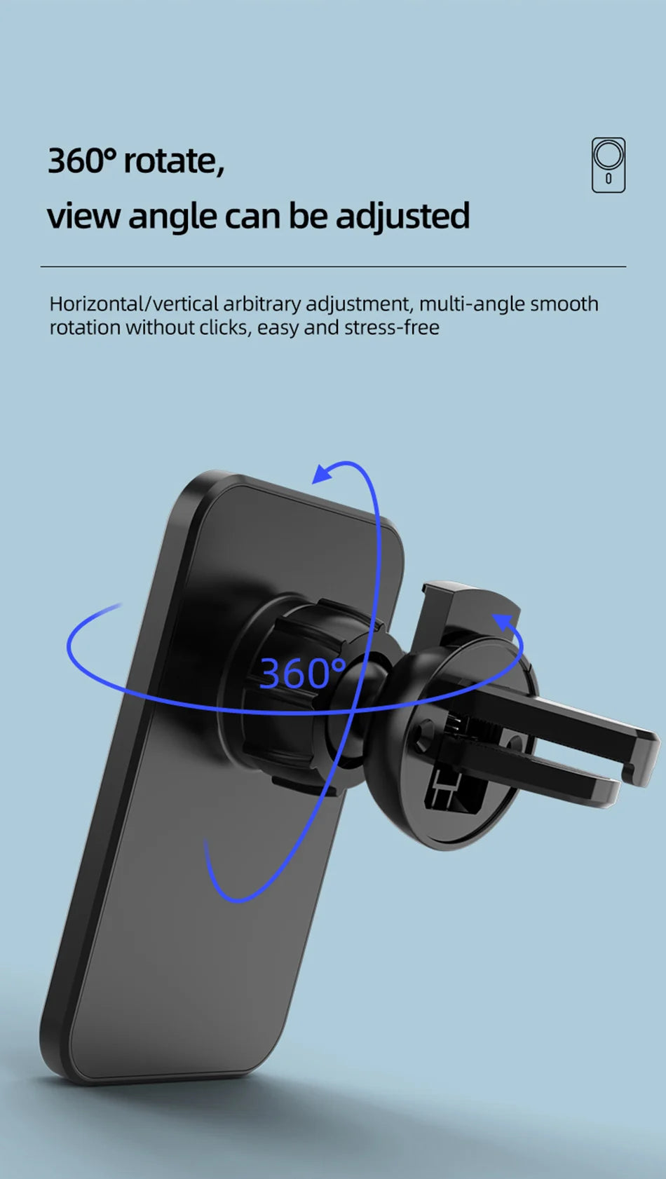 Magnetic Car Wireless Charger For Macsafe for iPhone 12 13 14 15 Pro Max Mini Air Vent Car Phone Holder Stand Fast Car Charging