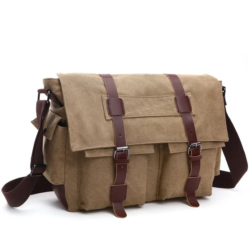 Canvas Men’s Crossbody Laptop Messenger Bag