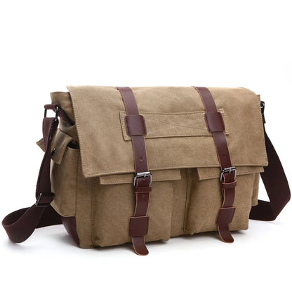 Canvas Men’s Crossbody Laptop Messenger Bag