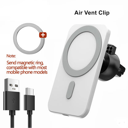 Magnetic Car Wireless Charger For Macsafe for iPhone 12 13 14 15 Pro Max Mini Air Vent Car Phone Holder Stand Fast Car Charging