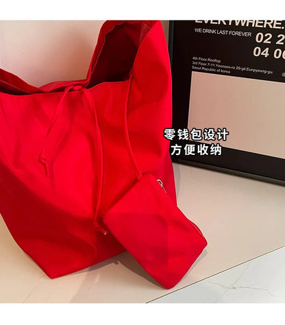 Minimalist Tote Shoulder Bag – Large Capacity Retro Shopping Bag