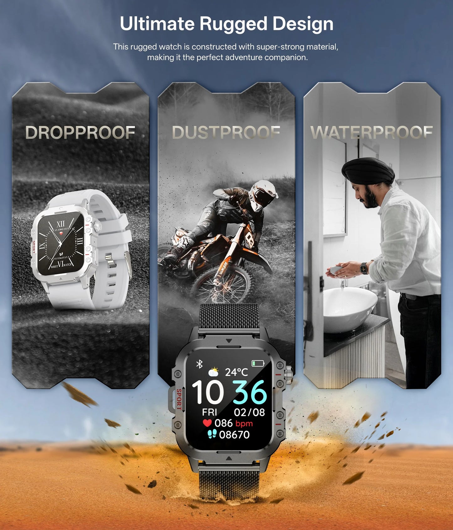 2026 Military Smart Watch Bluetooth Call Fitness Tracker GPS