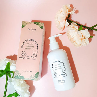 ENVISHA Coconut Oil Body Lotion – Moisturizing Glow for Face & Body