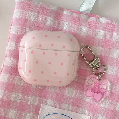 Cute Pink Green Polka Dot Shockproof AirPods Case Cover