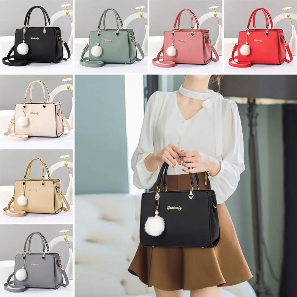 Stylish PU Leather Pendant Handbag – Versatile Shoulder & Crossbody Bag