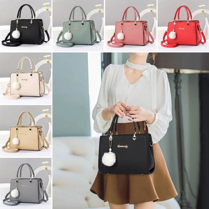 Stylish PU Leather Pendant Handbag – Versatile Shoulder & Crossbody Bag