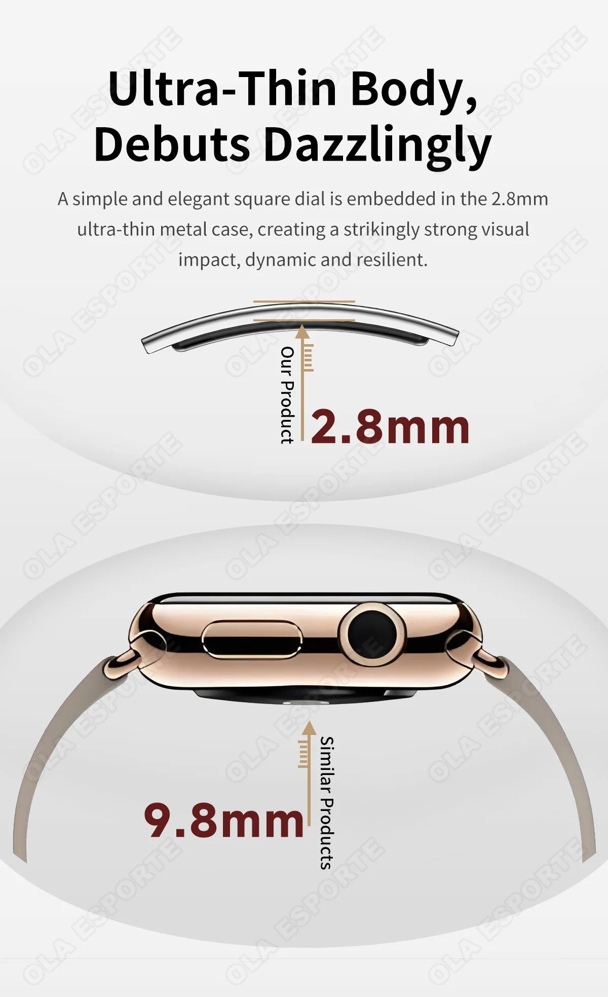Ultra-Thin Smart Watch-2026 | Heart Rate, Blood Oxygen, Sleep Monitor & IPX8 Waterproof