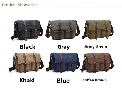 Canvas Men’s Crossbody Laptop Messenger Bag