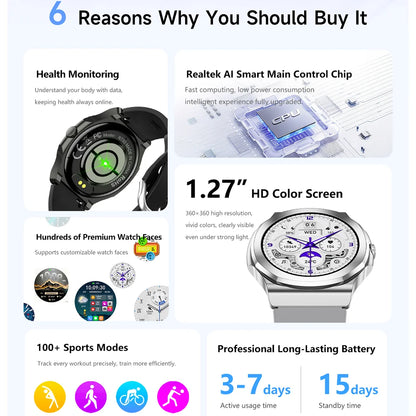 Premium AMOLED Smart Watch | Voice Assistant & Health Monitor-2026
