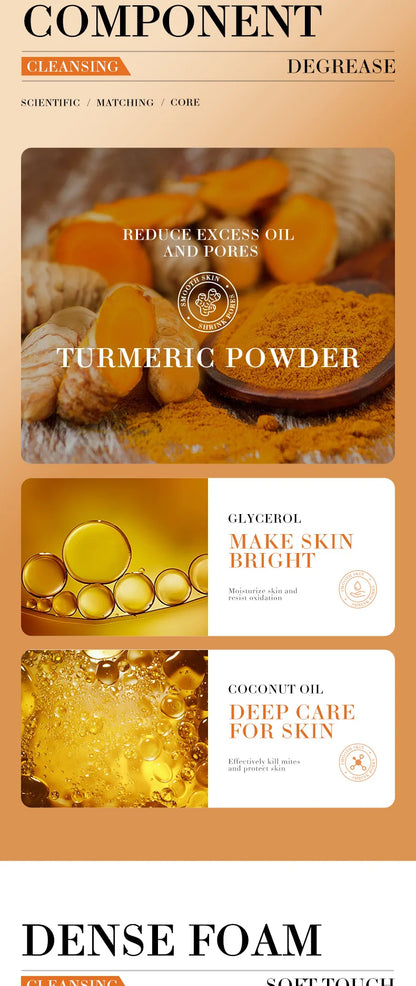 Hand Made Turmeric Soap Body Cleaning  Brightening Face Soap