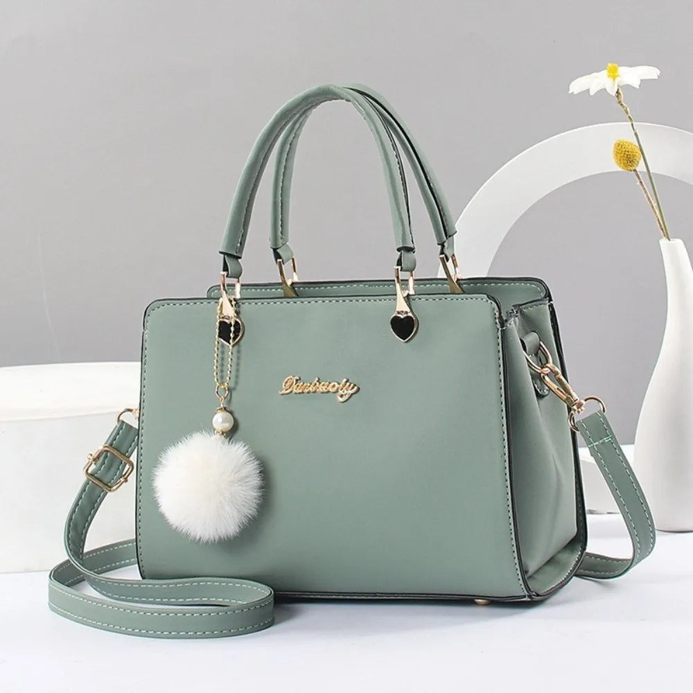 Stylish PU Leather Pendant Handbag – Versatile Shoulder & Crossbody Bag