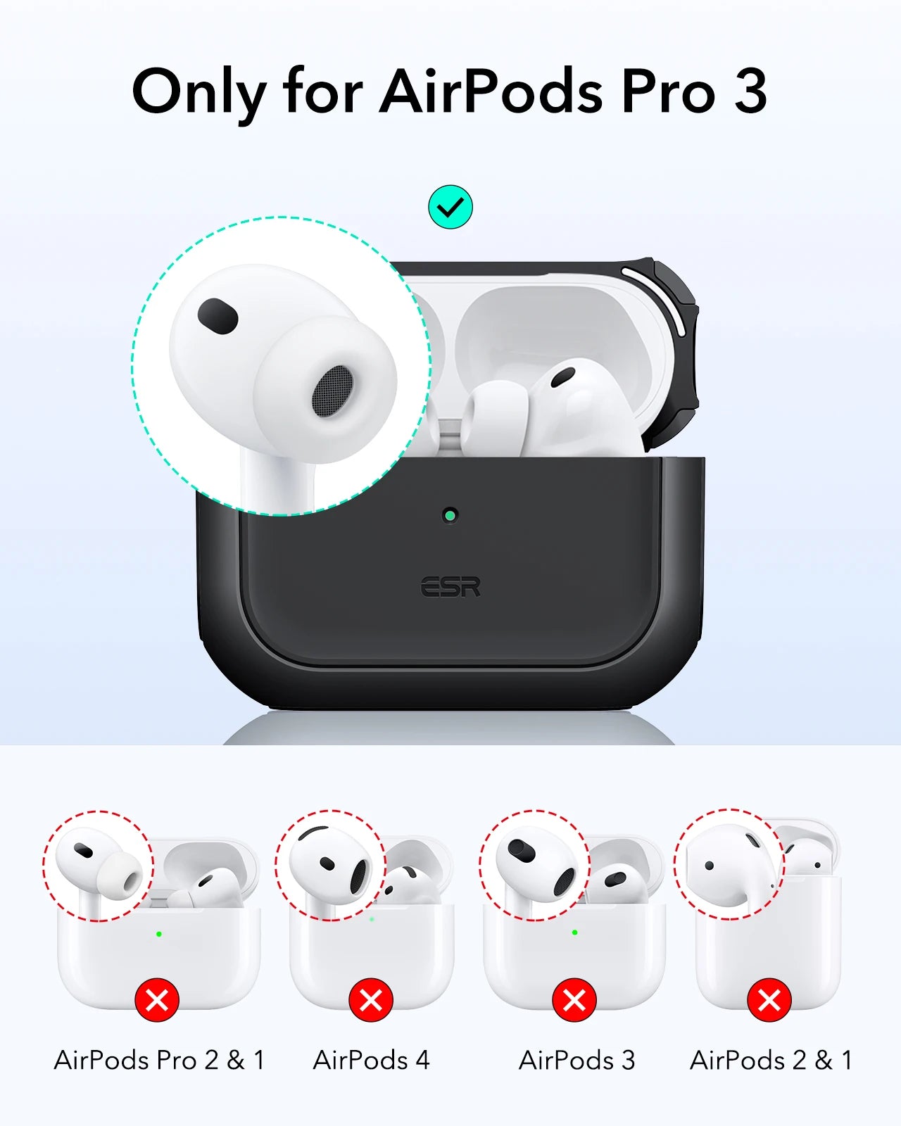 ESR AirPods Pro 3 Magnetic Drop Protection Case Cover