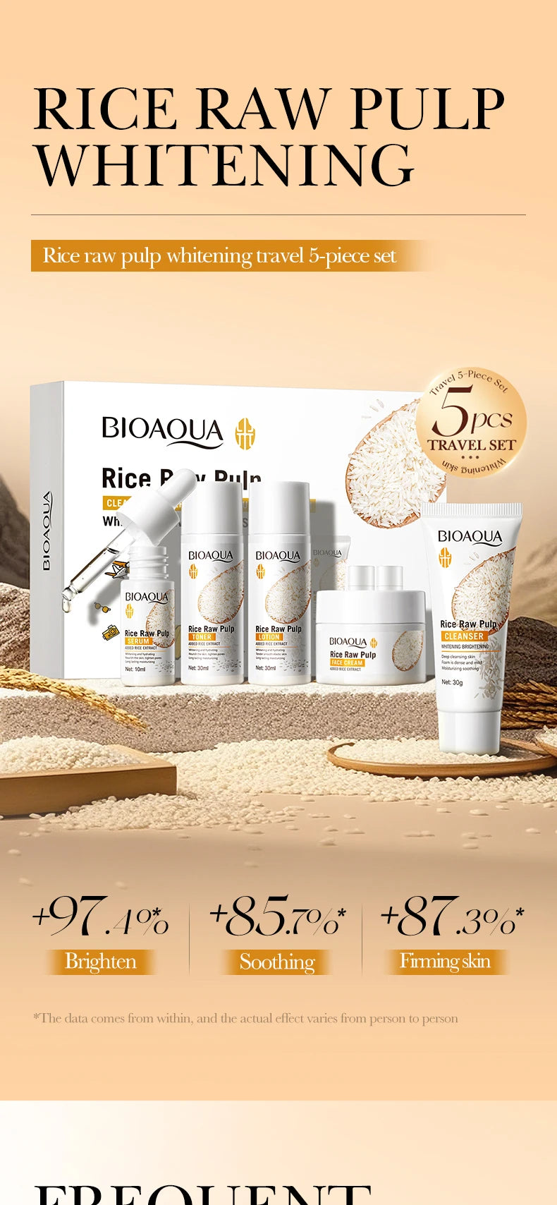 BIOAOUA Rice Puree Set – Hydrating Facial Cleanser & Soap