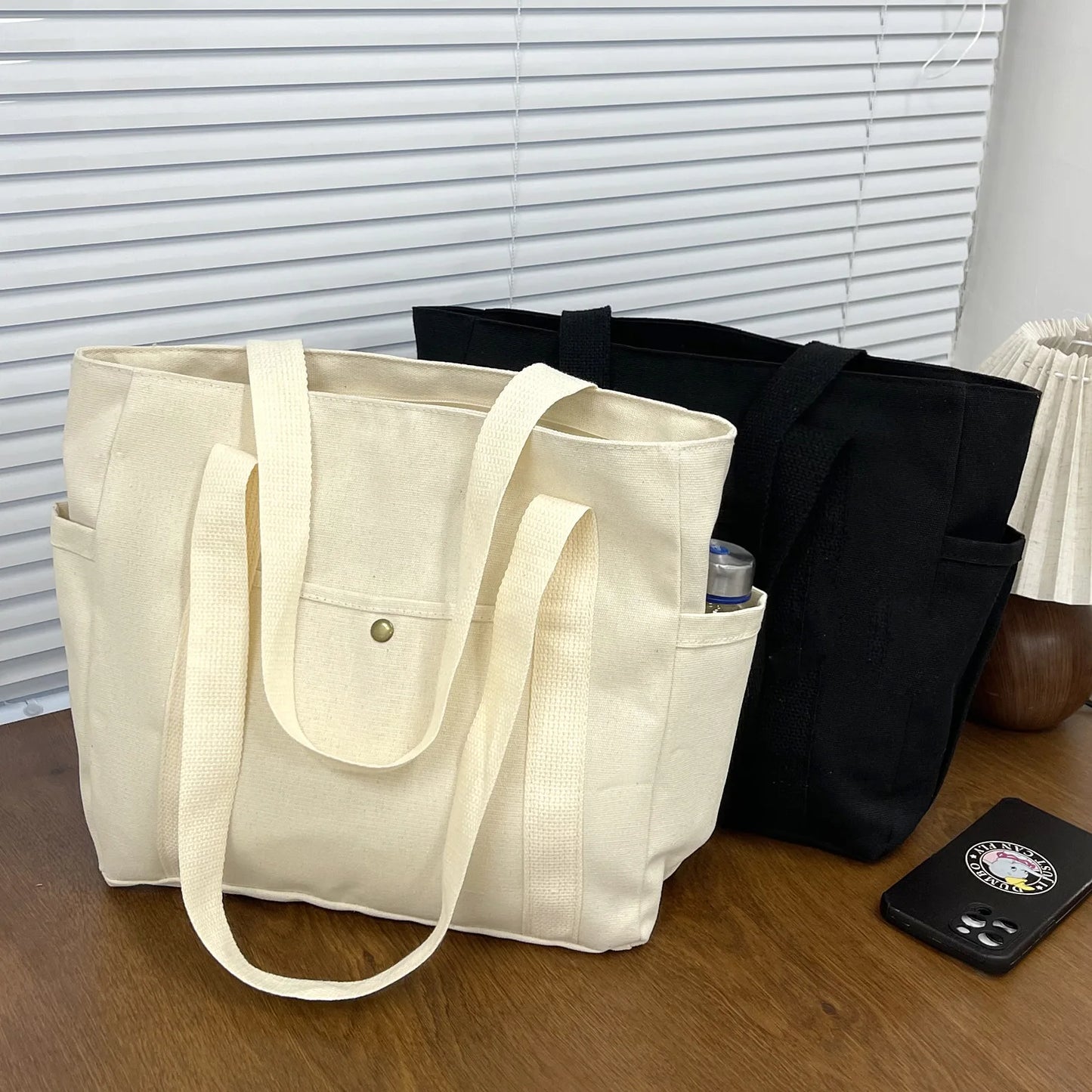 Canvas Tote Bag – Large Capacity Work & Shopping Tote