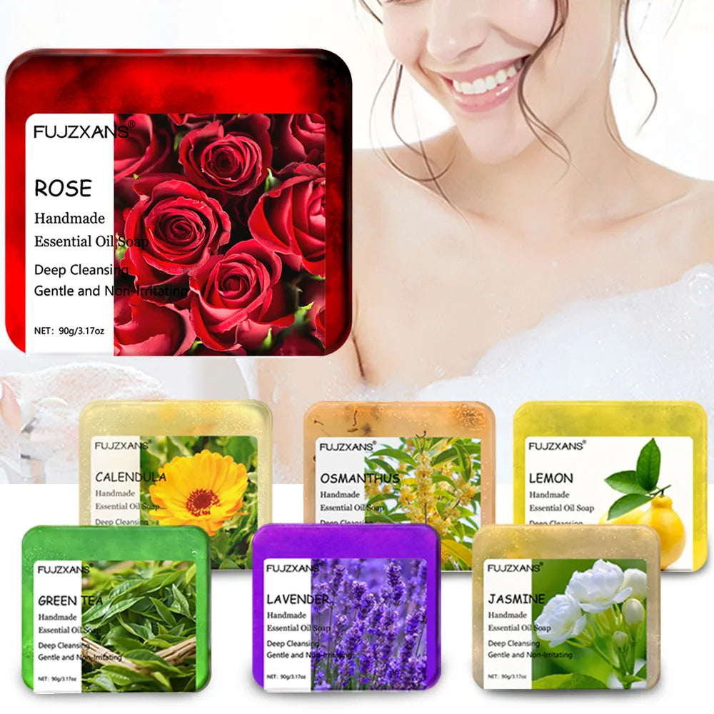 FUJZXANS Essential Oil Soap Set – 7 Handmade Fragrance Bars