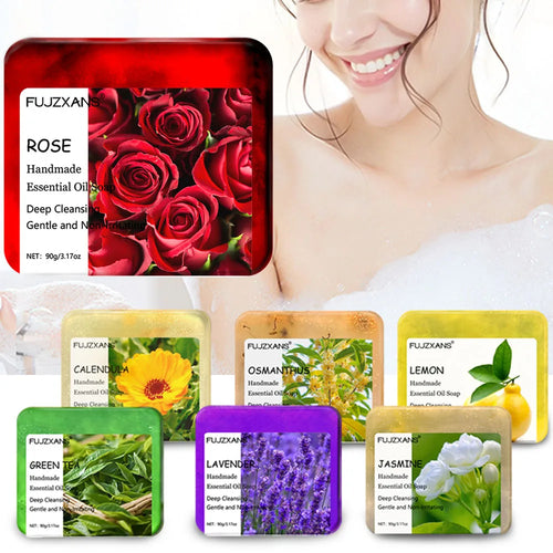 FUJZXANS Essential Oil Soap Set – 7 Handmade Fragrance Bars