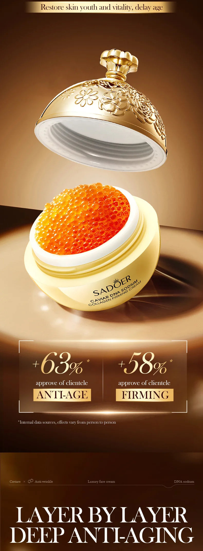 Caviar Firming Anti‑Aging Moisturizer Cream – Collagen & Pearl Lift