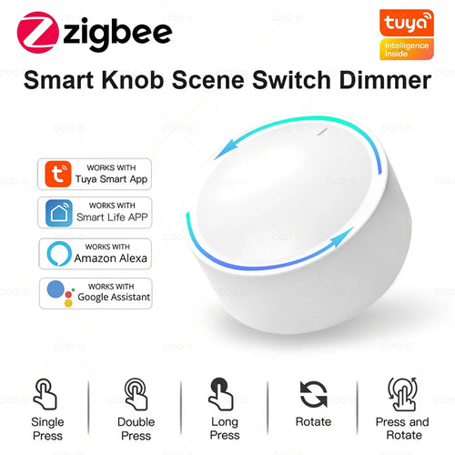 Tuya ZigBee Smart Knob Switch Dimmer Scene Controller