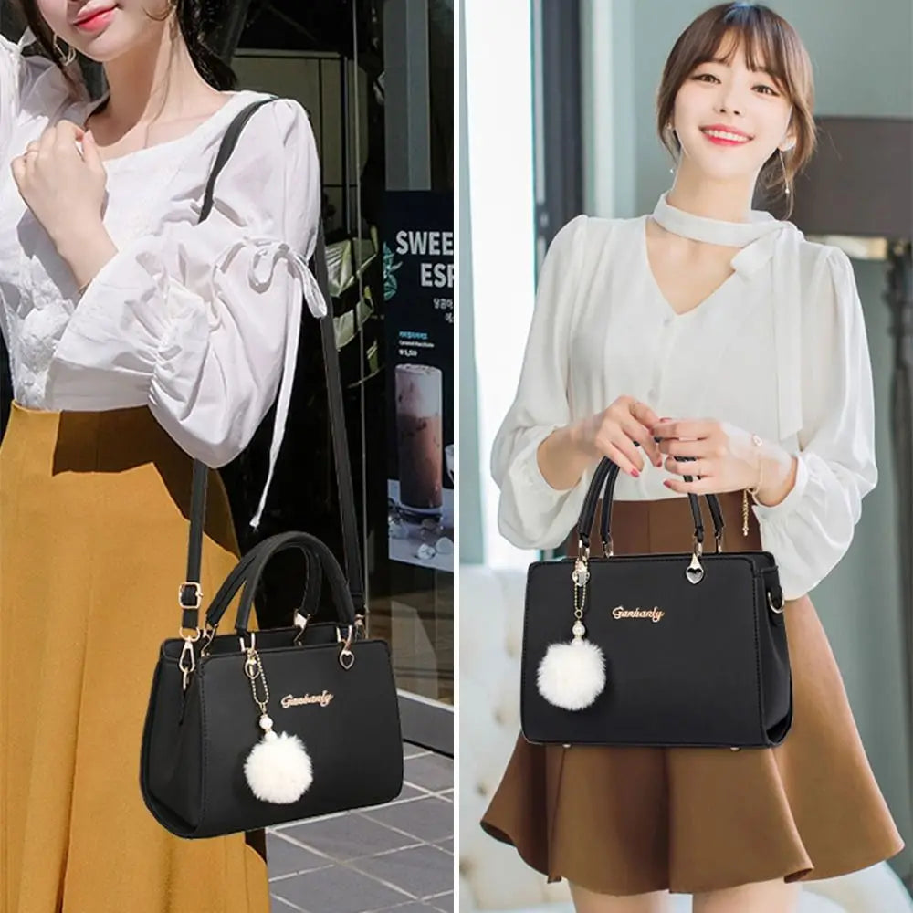 Stylish PU Leather Pendant Handbag – Versatile Shoulder & Crossbody Bag