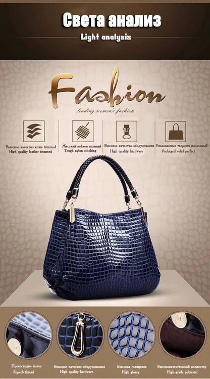 Luxury Crocodile Leather Handbag for Women – Designer Shoulder Bag & Purse