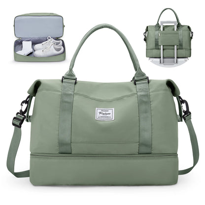 Travel Tote Bag – Lightweight Handbag with Shoe Compartment | FLCC