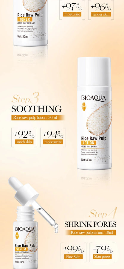 BIOAOUA Rice Puree Set – Hydrating Facial Cleanser & Soap