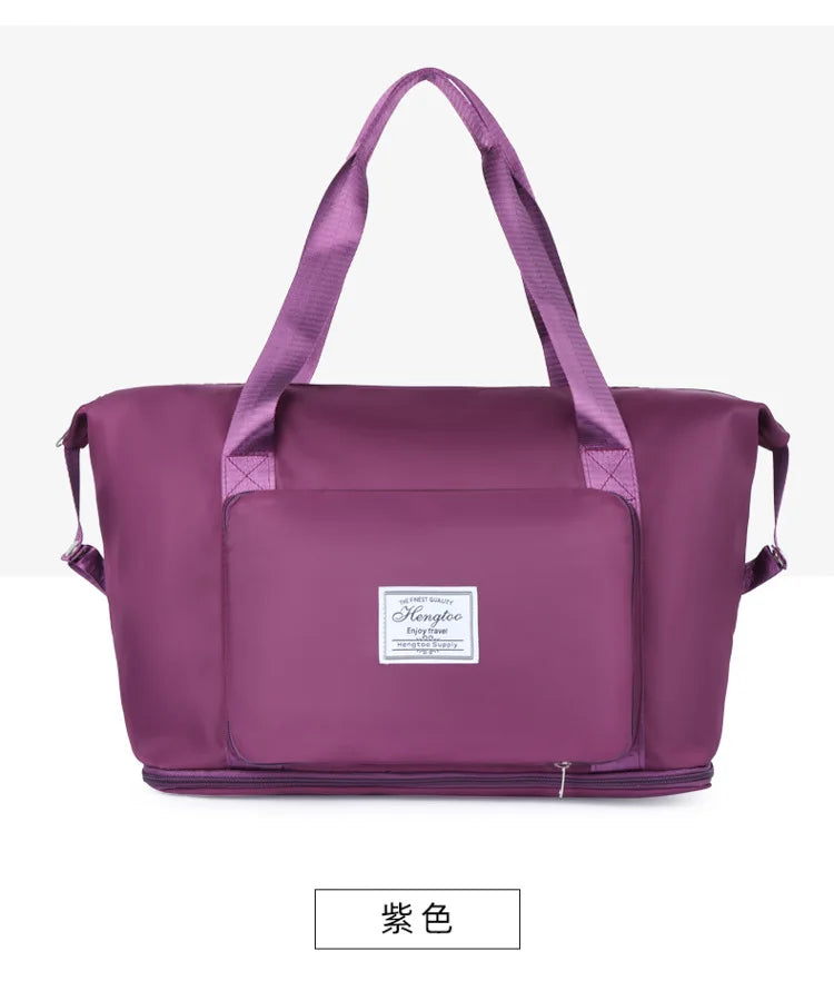 Business & Leisure Travel Bag – Large Capacity Waterproof Nylon Tote  Pattern Type: Solid  Style: Fashion