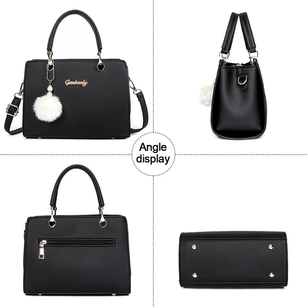 Stylish PU Leather Pendant Handbag – Versatile Shoulder & Crossbody Bag