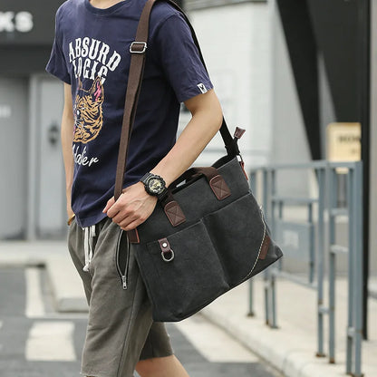 Luxury Canvas Business Travel Crossbody Bag-Signature