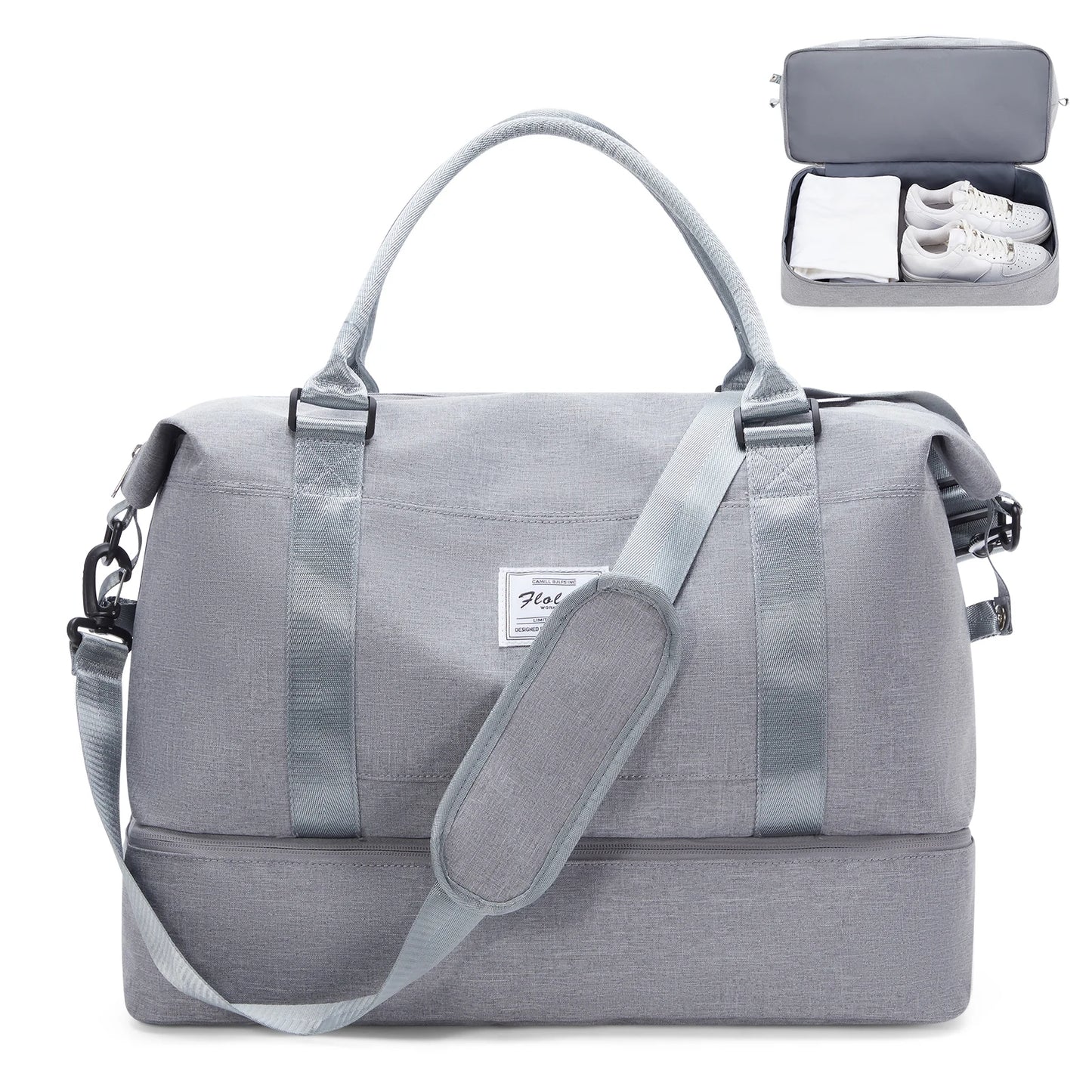 Travel Tote Bag – Lightweight Handbag with Shoe Compartment | FLCC