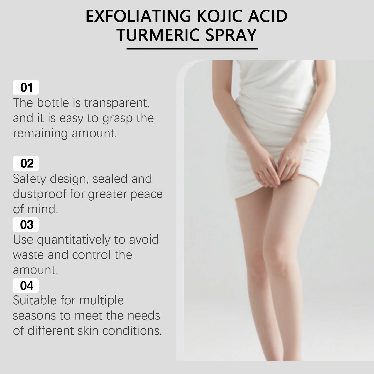Body Keratin Care Kojic Acid Turmeric Spray – Exfoliating & Hydrating