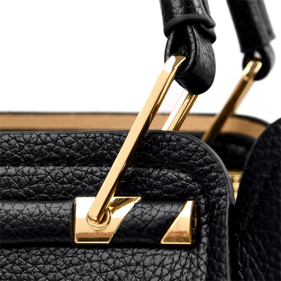VANDERWAH Luxury Leather Shoulder Crossbody Bag – 3 Layers Soft Tote