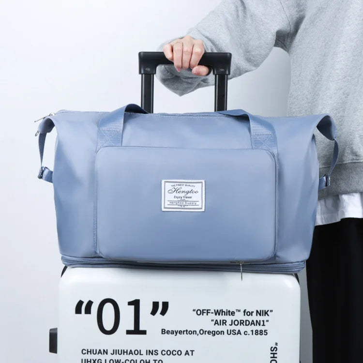 Business & Leisure Travel Bag – Large Capacity Waterproof Nylon Tote  Pattern Type: Solid  Style: Fashion