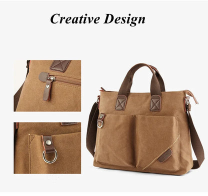Luxury Canvas Business Travel Crossbody Bag-Signature