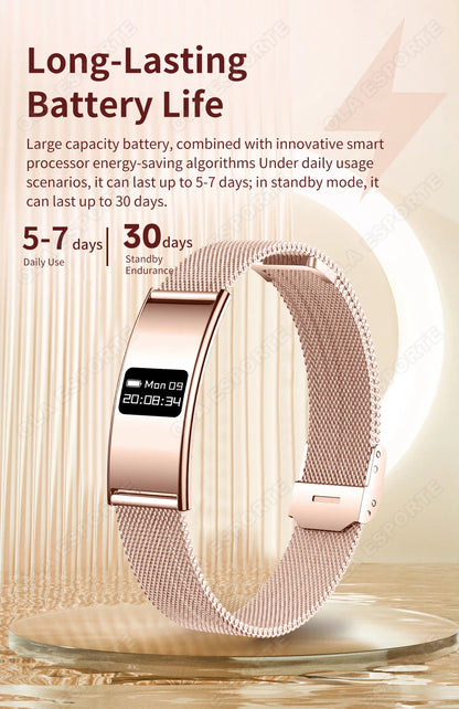 Ultra-Thin Smart Watch-2026 | Heart Rate, Blood Oxygen, Sleep Monitor & IPX8 Waterproof