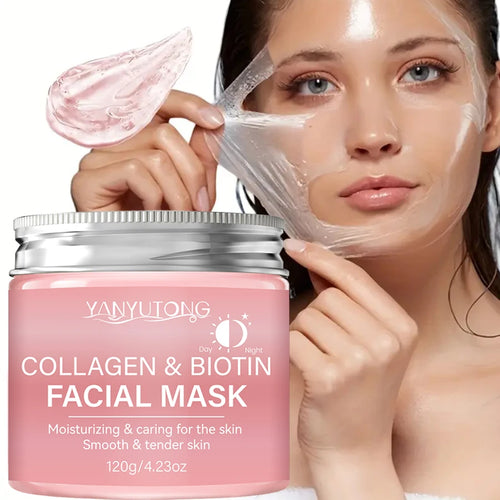 Collagen Peel Mask, Biotin Collagen Wrap Mask Day and Night, Deep Hydration, Night Care Mask Cream.
