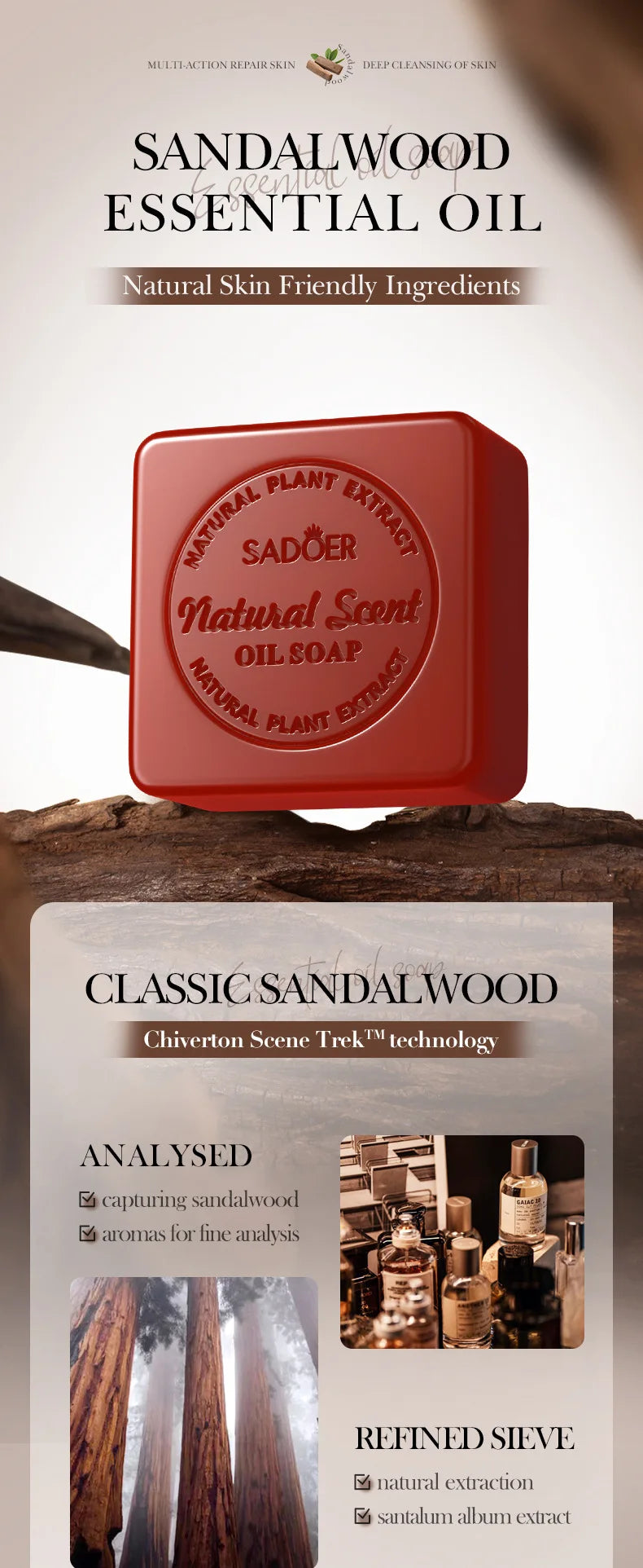 Sandalwood Handmade Soap for Women – Antimicrobial & Moisturizing