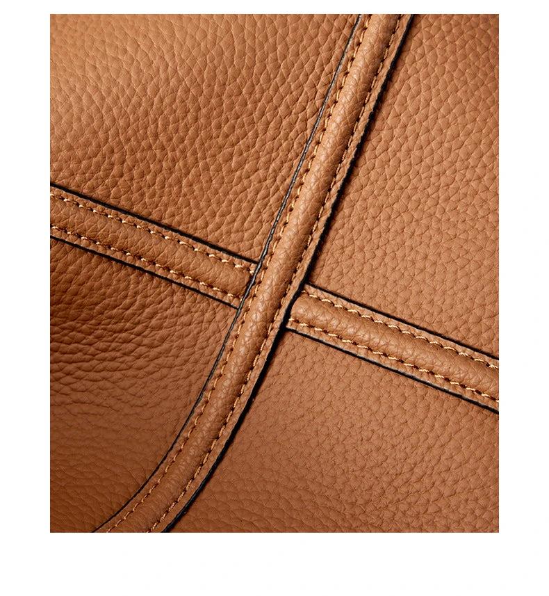 Classic Genuine Leather Women’s Unique Bucket Bag | NIGEDU B409
