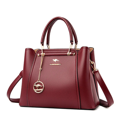 VANDERWAH Luxury Leather Shoulder Crossbody Bag – 3 Layers Soft Tote