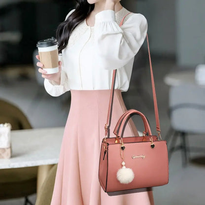 Stylish PU Leather Pendant Handbag – Versatile Shoulder & Crossbody Bag