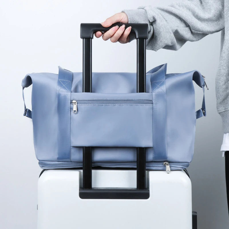 Business & Leisure Travel Bag – Large Capacity Waterproof Nylon Tote  Pattern Type: Solid  Style: Fashion