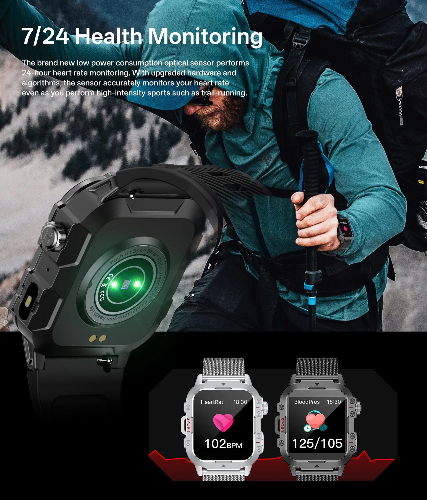2026 Military Smart Watch Bluetooth Call Fitness Tracker GPS