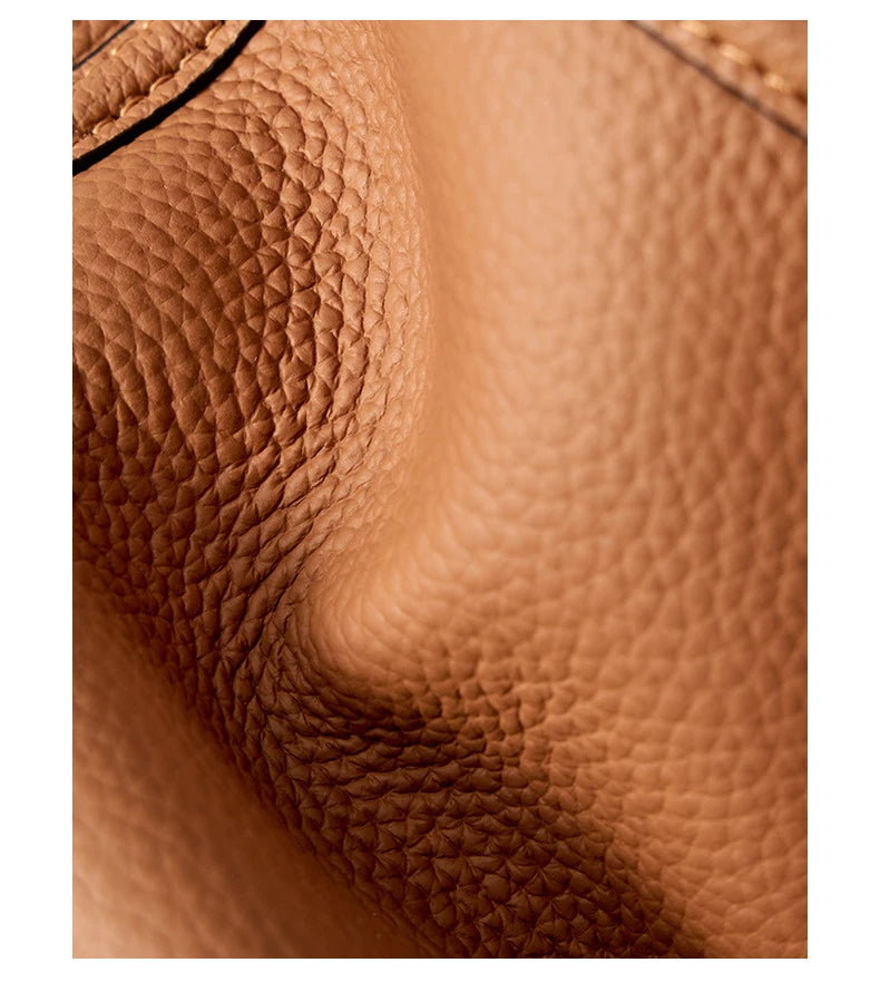 Classic Genuine Leather Women’s Unique Bucket Bag | NIGEDU B409